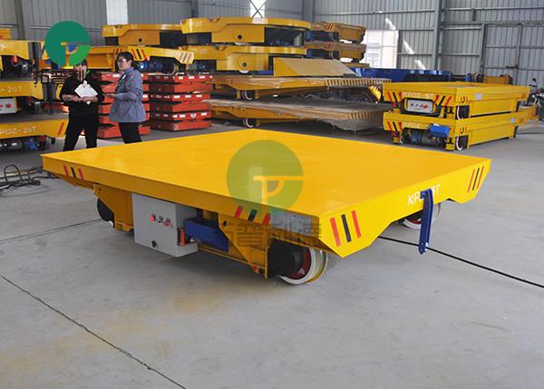 Flatbed Automatic Motorized Rail Guided Foundry Industry Transfer Carts Suppliers