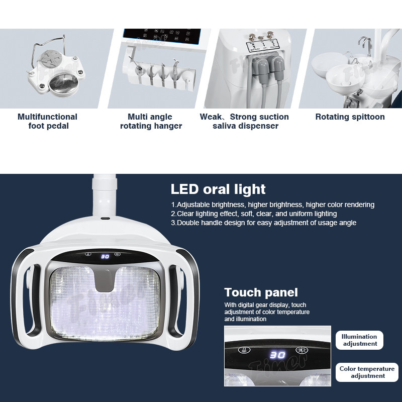 Adjustable Positioning Electric Dental Chair With LED Lights