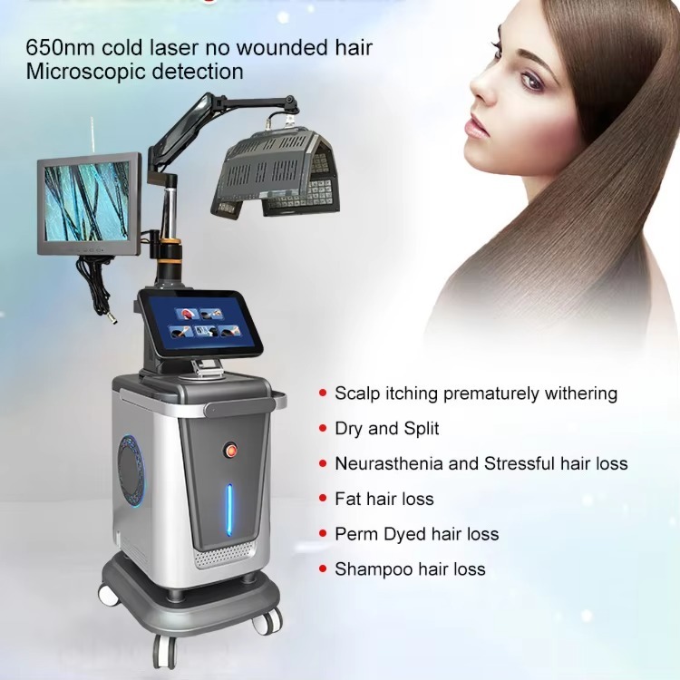 650nm LLLT Therapy Hair Growth Machine 12.1 Inches Touch Screen Scalp Care