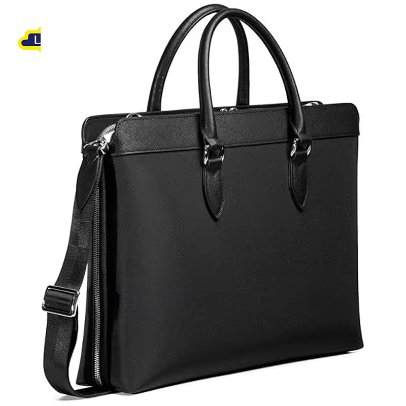 Custom Logo Slim Business Briefcase 12 Inch Waterproof Nylon Laptop Handbag with