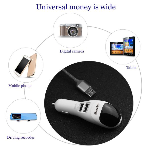 2 USB Port  Smart Car Charger With Ionic Air Cleaner Ionizer , Car Air Purifier