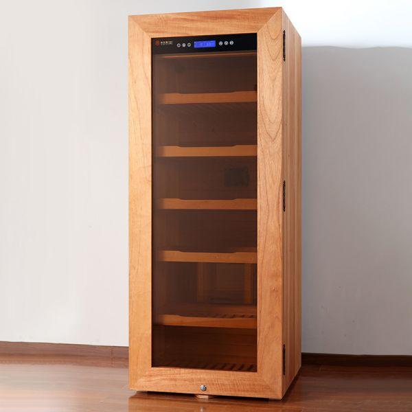 Nordic Minimalist Solid Wood Cigar Cooler Humidifier With Integrated Lighting