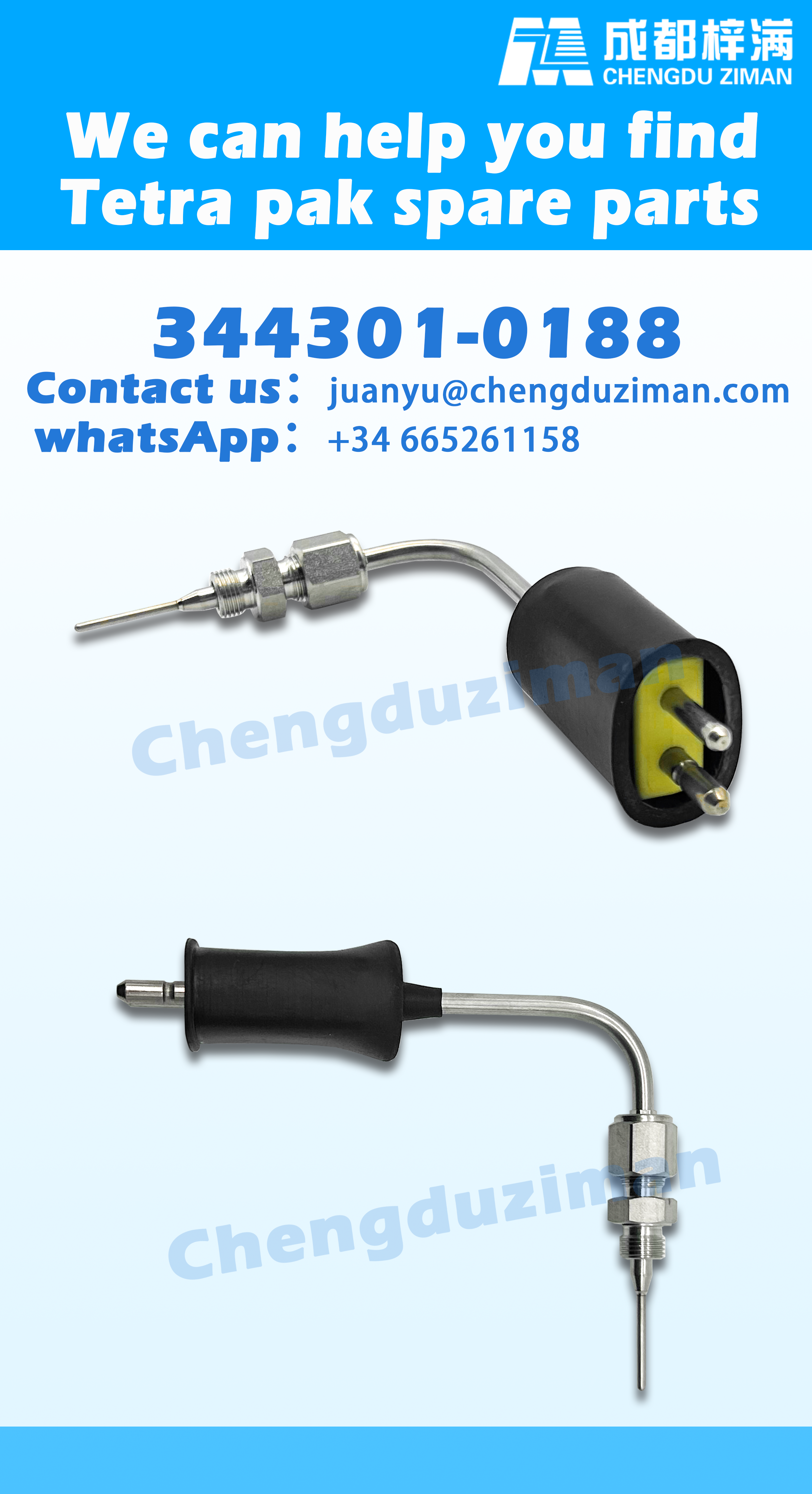 344301-0188 Pentronic Angled Thermocouple Sensor