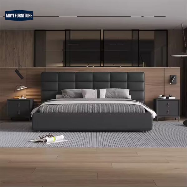 High density and high resilience foam modern design queen bed bedroom furniture king size upholstered platform double beds