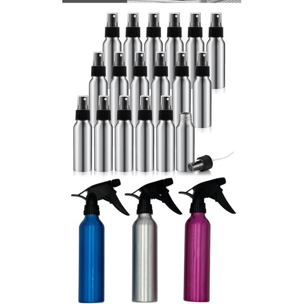 Серебряная алюминиевая бутылка 100ml 200ml 300ml 400ml 500ml брызг насоса