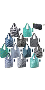 Reusable Grocery Bags，Large Washable Foldable Shopping Bags，Heavy Duty Tote Bags With Reinforced Handles