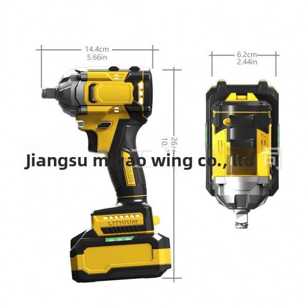 High Torque Electric Wrench for Auto Repair 20V Brushless Motor Rechargeable LI-Ion Impact Wrench DIY Private Model Car Lifts