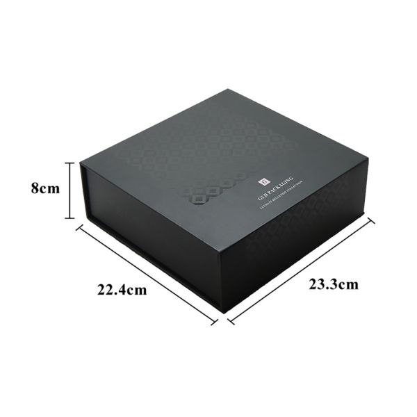 OEM  Black UV Coating Hot Stamping Cosmetic Gift Boxes With Insert