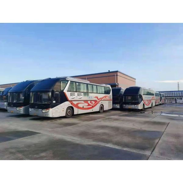 Used Kinglong Bus 55 Seats Double Windshield Used Tour Bus Low Kilometer Airbag Chassis