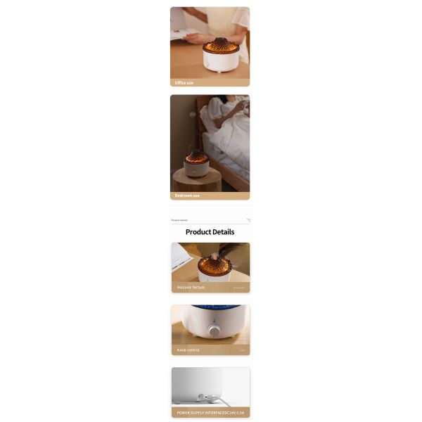 Smart Home Appliance 560ml Cool Mist Sprayer Remote Control Jellyfish Ultrasonic Flame 3D Volcano Aroma Air Humidifier Diffuser