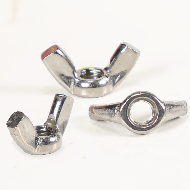 201 Stainless Steel Wing Nut Butterfly Nut Hand Tighten Threaded Fastener, M3 M4