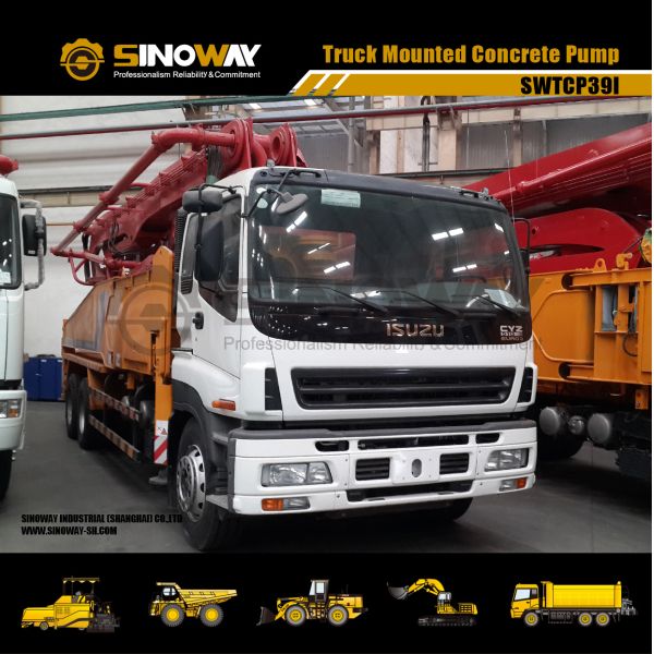39 m Truck Mounted Concrete Cement Mixer Trailer Concrete Pump