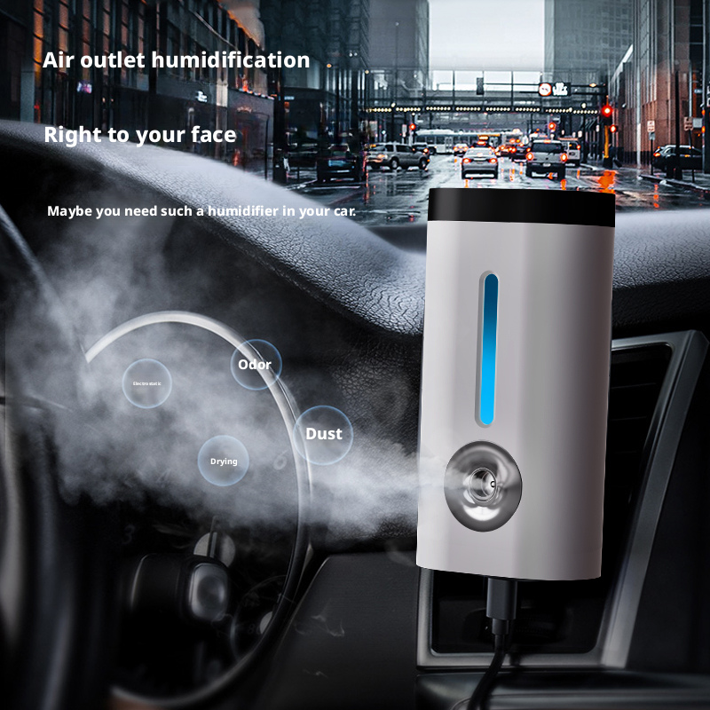 Car Air Freshener Diffuser Humidifier With Color Changing LED Light USB Powered And Low Noise