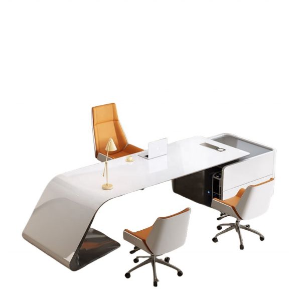 ISO9001/ISO14001 Certified MDF Baking Varnish Work Table Manager Desk with Drawer