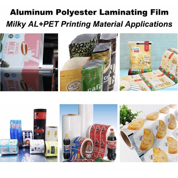 Печатная упаковочная фольга AL+PET Ламинирующая односторонняя молочная пленка