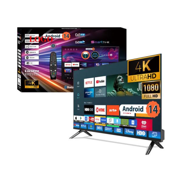 Frameless Smart TV 32 40 50 55 65 Inch 4K UHD Android LED Ultra Slim