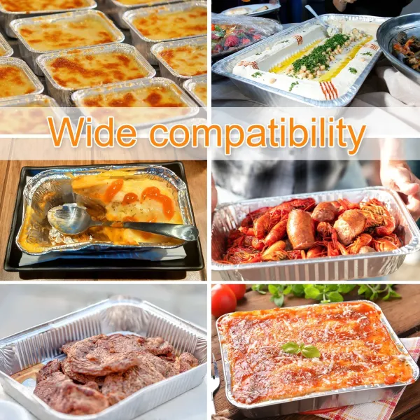 50/100Pcs Aluminum Foil Trays for Double Basket Air Fryers Food Grade Baking Pans