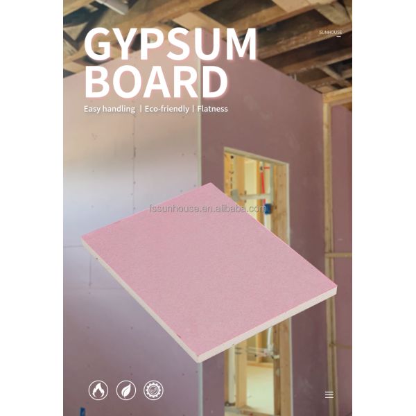 Customized 9mm/10mm/12mm Fireproof Knauf Gypsum Board Plasterboard Modern Design for Indoor Drywall Applications