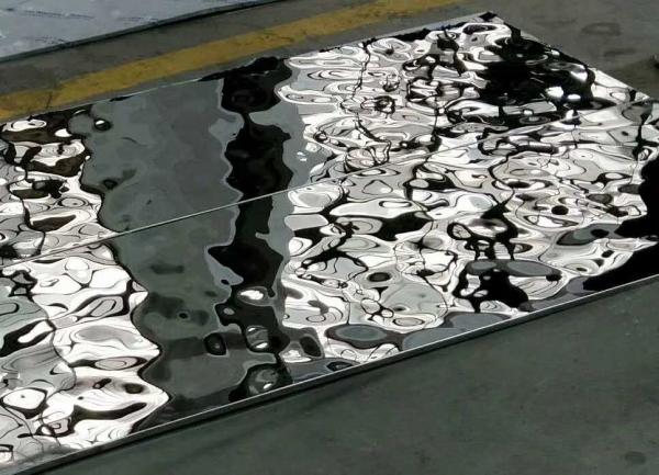 Folha lustrada SUS304 da folha do painel da onda de água 304 espelho de aço inoxidável