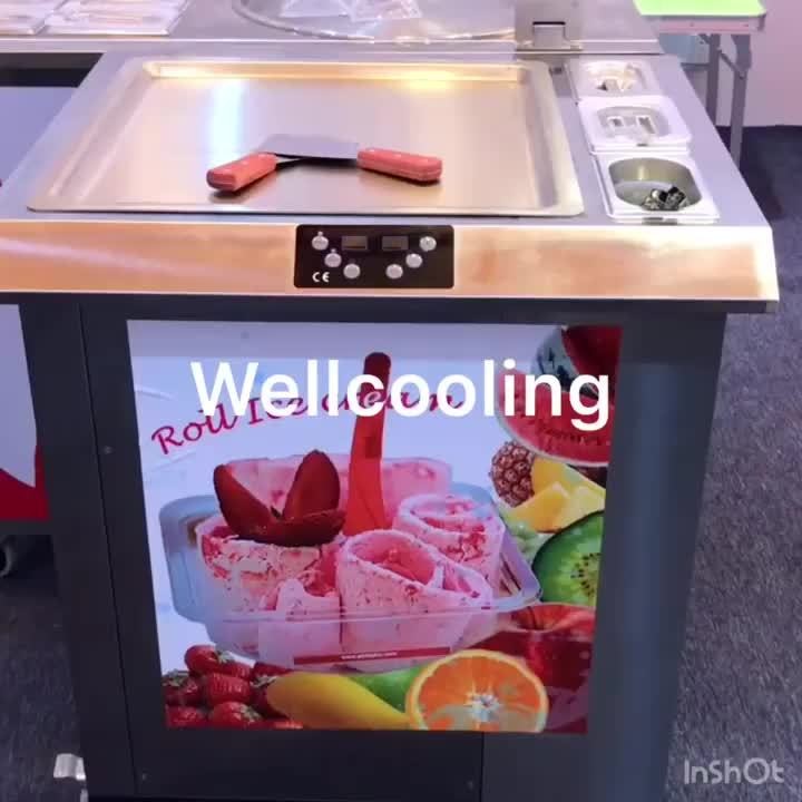 Commercial Type Square Pan Roll Yogurt Machine / Fried Ice Cream Roll Machine