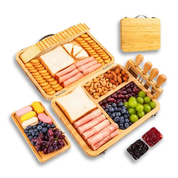 Foldable Sustainable Bamboo Charcuterie Board Knife Set for Entertaining Occasions