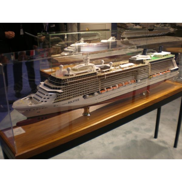 Large Exhibition Wooden Cruise Ship Models , Celebrity Solstice Model With Print Logo