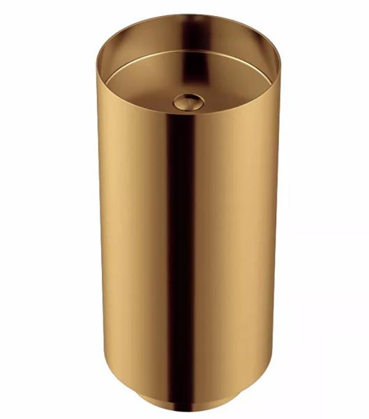 Floor Standing Round Pedestal Bathroom Sink Basin With 304 Stainless Steel Material