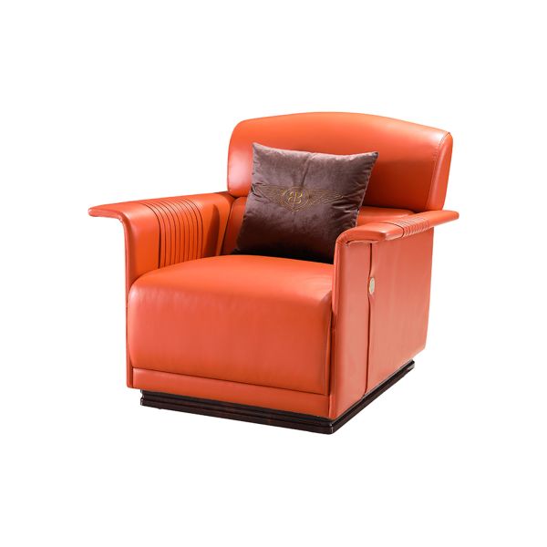 Joyful ever furniture factory Light luxury design sofa in Glossy painting frame and Italy leather upholstered