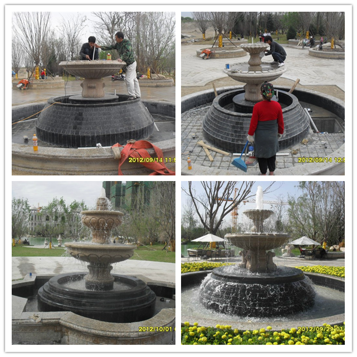 white marble outdoor stone fountains with horse statue