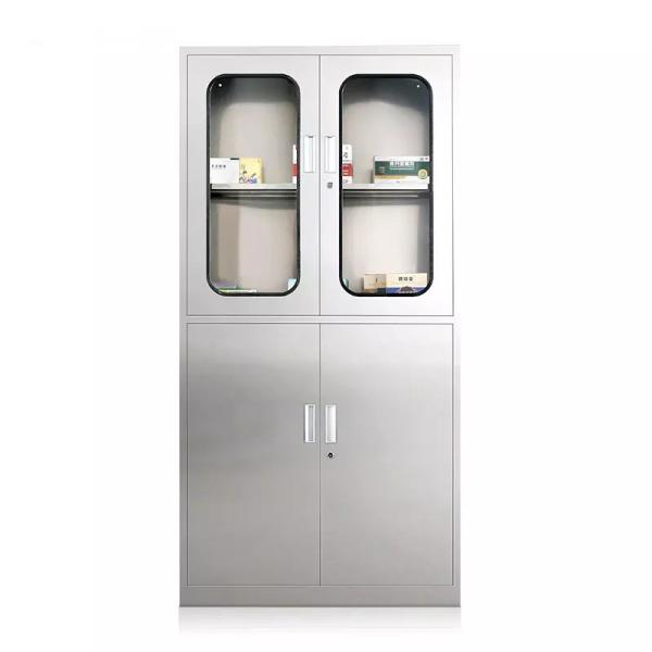 201 Stainless Steel Medicine Cabinet Durable Hospital Medicine Cabinet 2 Drawer 4 Door