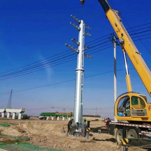 输电线路110kv 132kv 230 Kv塔架和格架桅杆双回路镀锌电线杆