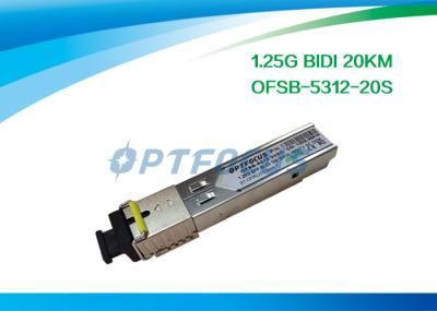 SC óptico dos Bi-Di 20km de uma comunicação 1.25G das telecomunicações dos transceptores de SFP da fibra da rede