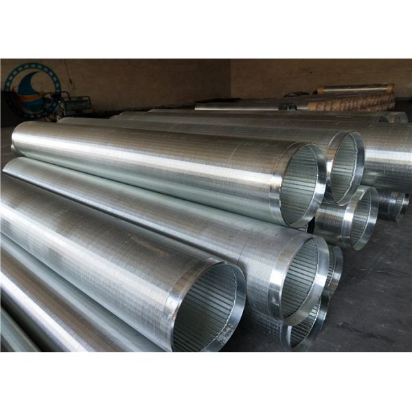 High Mechanical Strength Water Wire Screen , SS 304 / 316L V Wire Screen Pipe