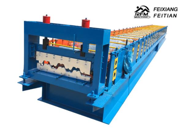 Metal Steel Floor Deck Roll Forming Machine Blue Color For Building Material