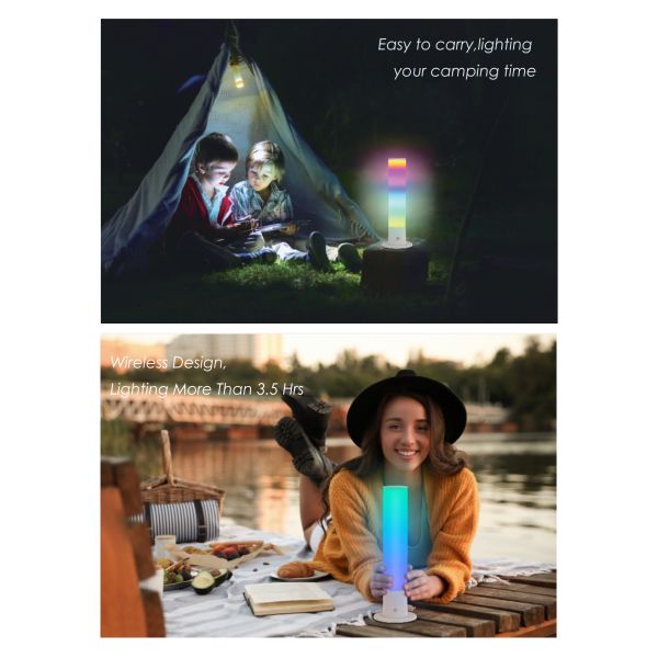 Dual Color Portable Table Lamp 2700K Rechargeable Portable Lamp 85V - 265V