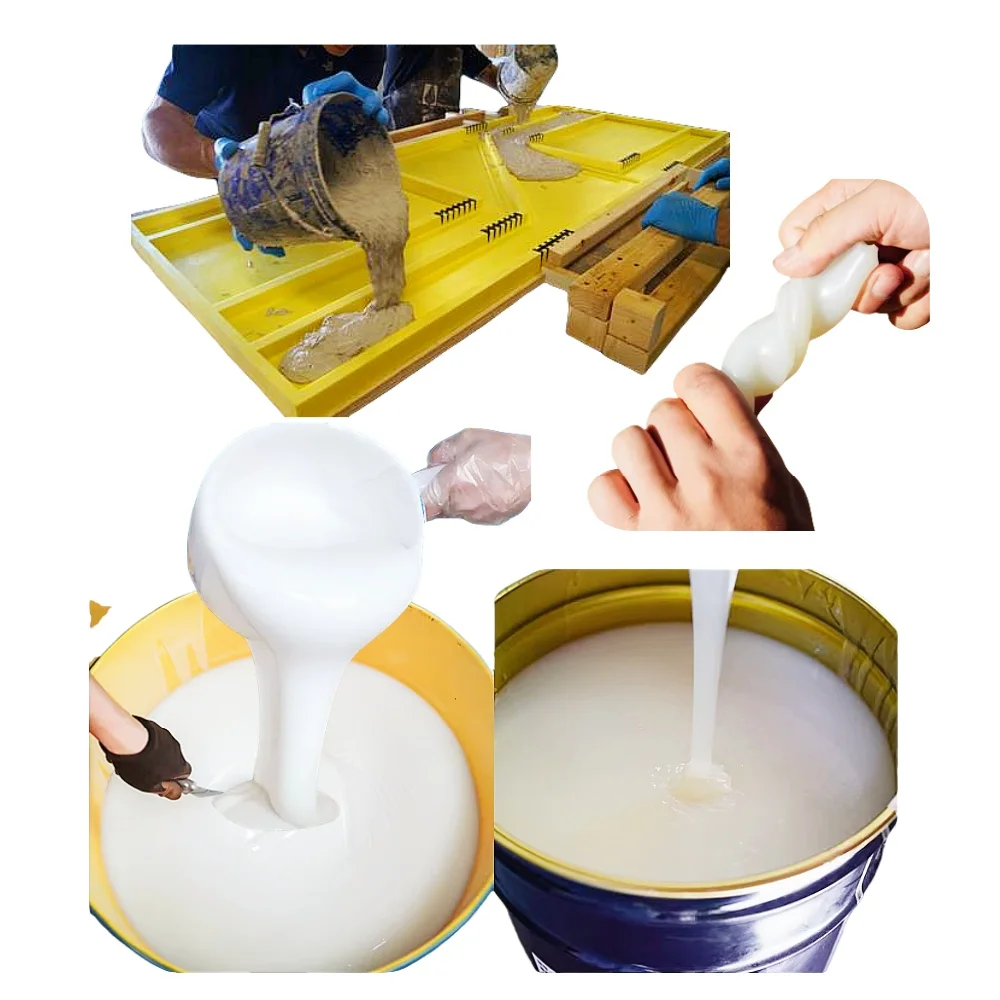 Food Grade 25 Shore A Platinum Cure Liquid Silicone Rubber with 1:1 Mix Ratio for 3D Wall Panel and Concrete Molds