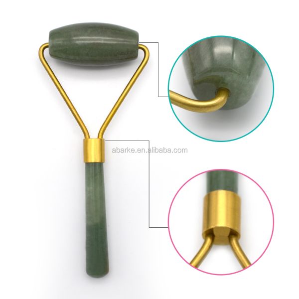 Green Aventurine Massage Jade Facial Roller Set for Face Neck and Eye Massage Benefits