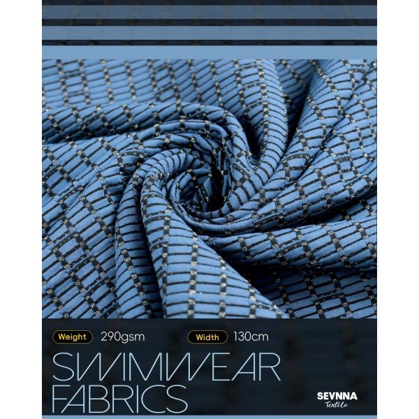 290gsm Recycled Swimwear Fabric Eco Friendly Durable Swim Material for Summer Swimwear