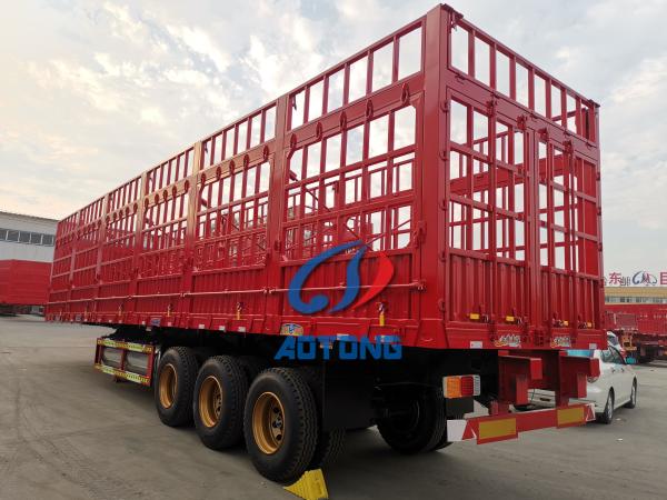 Air / Mechanical Suspension Animal Transport Fence Trailers For Livestock Customizable Durable