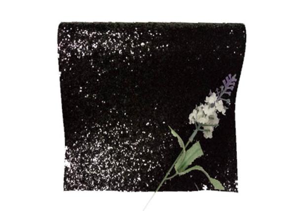 PU Textile Chunky Glitter Fabric Wall Coverings Black Wallpaper 25cm*138cm