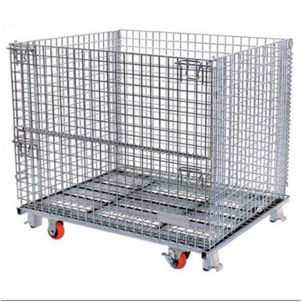 Warehouse Stackable Pallet Cages Heavy Duty Ganvalnized Zinc Plated Surface