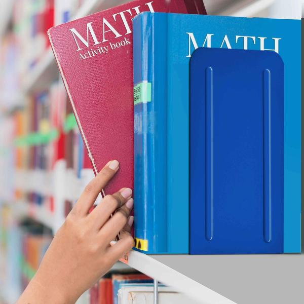 Organizador de escritório personalizado Porta-livros com porta-livros de metal 9 polegadas