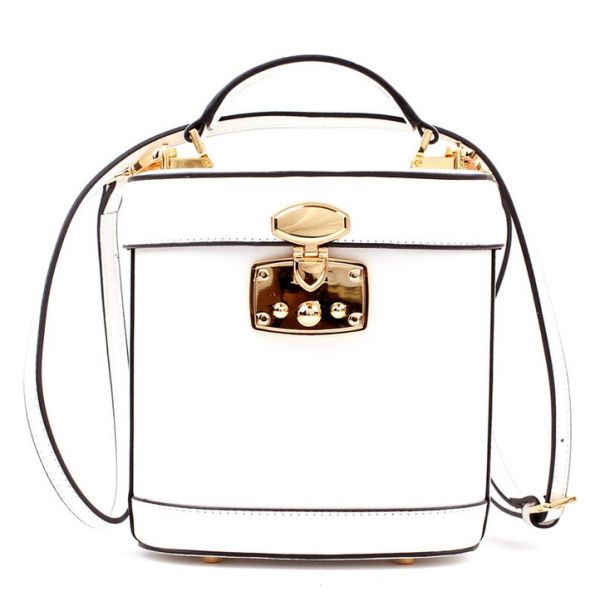 Simple wild retro leather bucket bag leather shoulder bag diagonal female