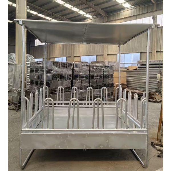 Heavy Duty Stainless Square Horse Bale Hay Feeder Rack with Roof