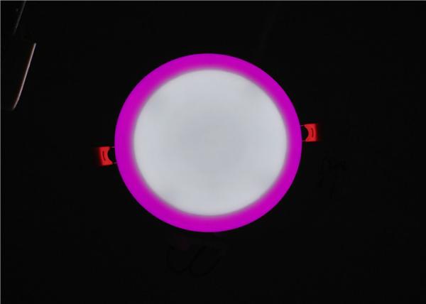 Adjustable Rimless Round Bi Color Back Lit LED Panel Light  White+Pink 10+4W