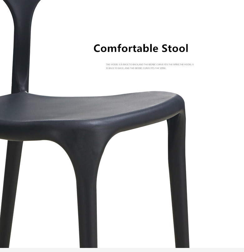 White Plastic Dining Room Chairs With Stable Human Mechanics Structure