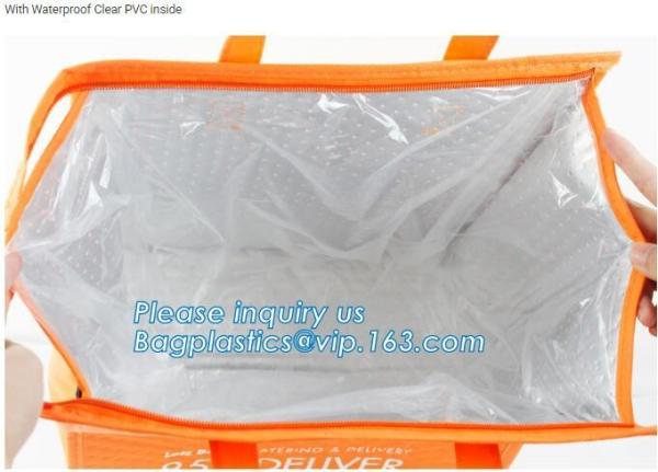 Large Thermal Insulated Reusable Aluminium Foil Insulation Cooler Bag,Insulation oxford cooler bag tote organizer holder