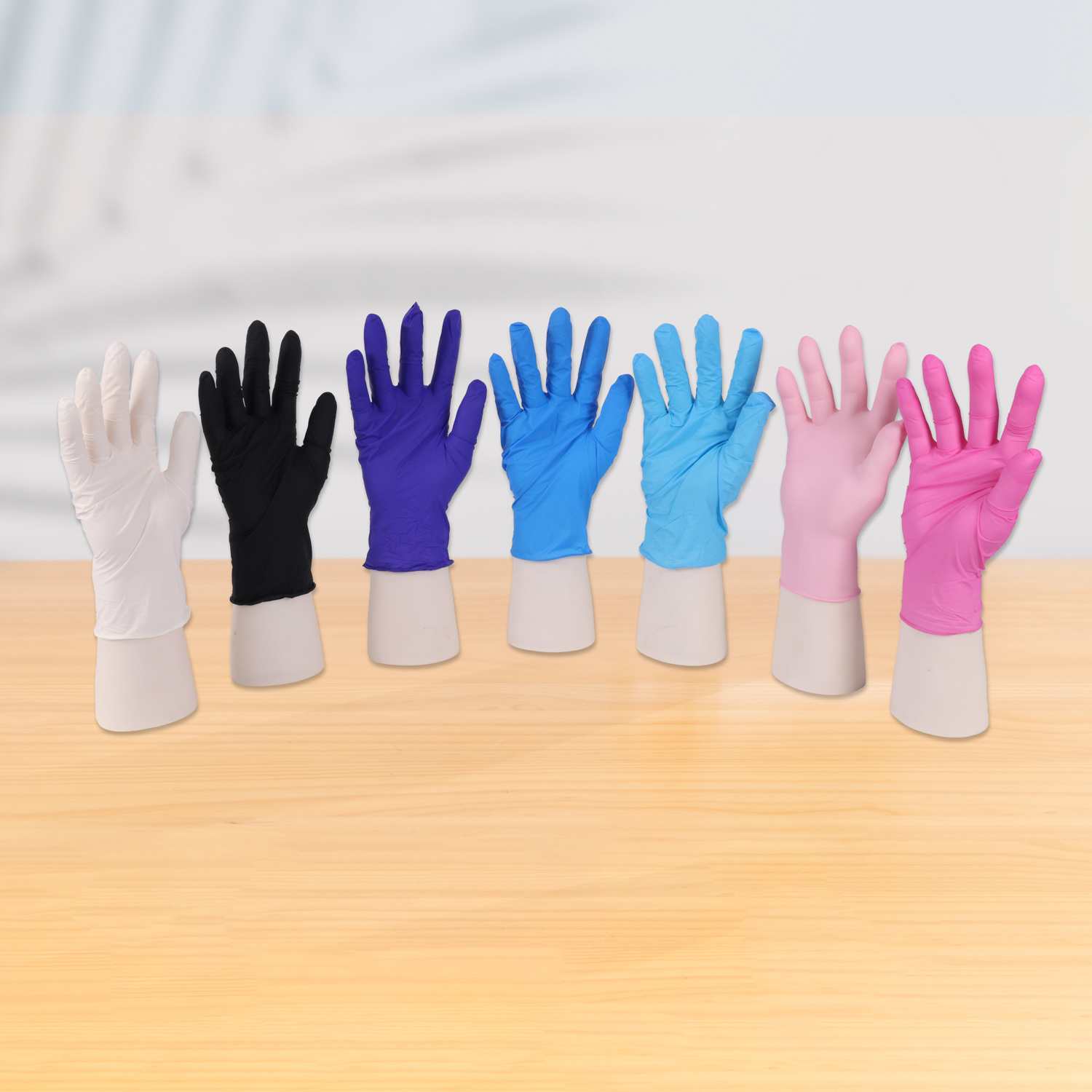 Beaded Cuff Nitrile Gloves Powder Free Latex Free Disposable Nitrile Exam Gloves Single Use