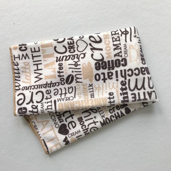 Printed white ground kitchen cleaning microfiber cloth，100% polyester absorbent water tea towel