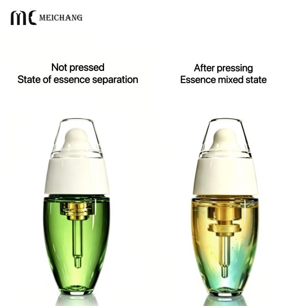 PETG 30ml+3ml Airless Dual Chamber Water-Oil Serum Bottle Fresh-Mix Dual Phase Repair Essence Packaging（MC-901-5）